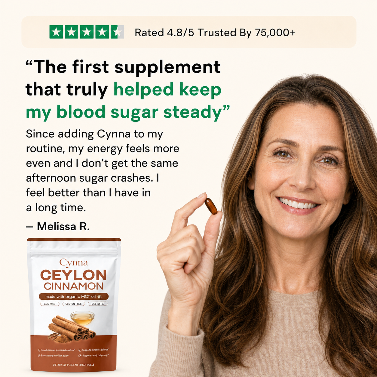 Ceylon Cinnamon 7200mg Equivalent with MCT Oil